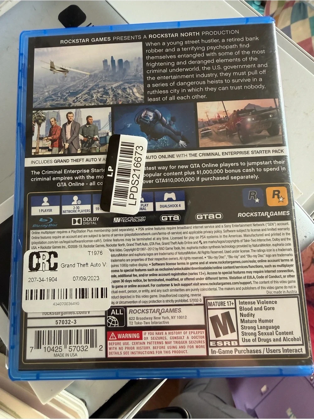Grand Theft Auto V - Premium Edition (PS4) - Blue Case